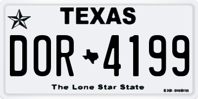 TX license plate DOR4199