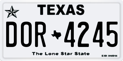 TX license plate DOR4245