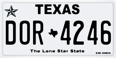 TX license plate DOR4246