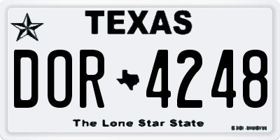 TX license plate DOR4248