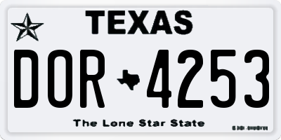 TX license plate DOR4253