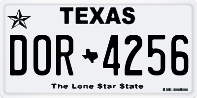 TX license plate DOR4256