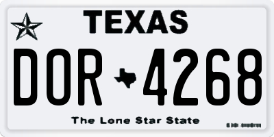 TX license plate DOR4268