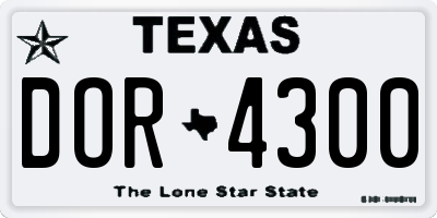 TX license plate DOR4300