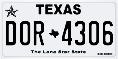 TX license plate DOR4306
