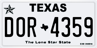 TX license plate DOR4359
