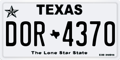 TX license plate DOR4370