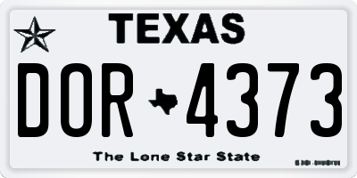 TX license plate DOR4373