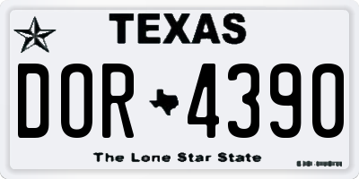 TX license plate DOR4390