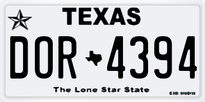 TX license plate DOR4394