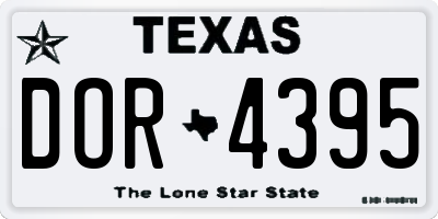 TX license plate DOR4395