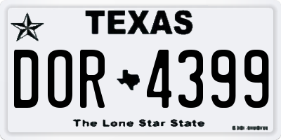 TX license plate DOR4399