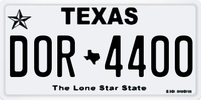 TX license plate DOR4400