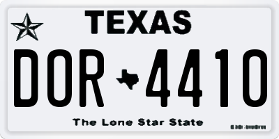 TX license plate DOR4410