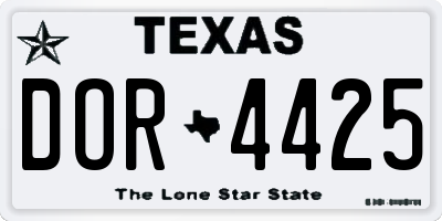 TX license plate DOR4425