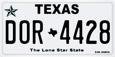 TX license plate DOR4428