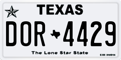 TX license plate DOR4429