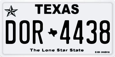 TX license plate DOR4438