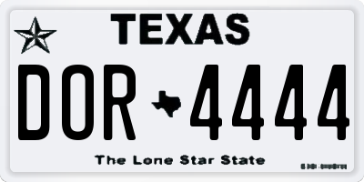 TX license plate DOR4444