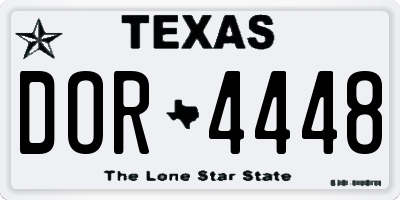 TX license plate DOR4448