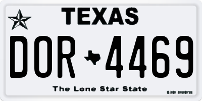 TX license plate DOR4469