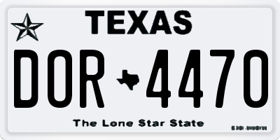 TX license plate DOR4470