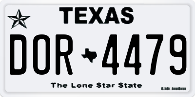 TX license plate DOR4479