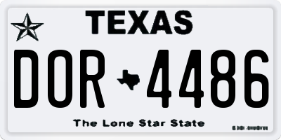 TX license plate DOR4486