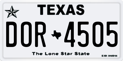 TX license plate DOR4505