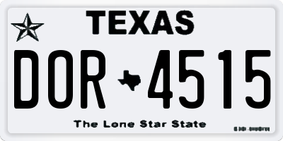 TX license plate DOR4515