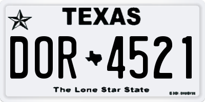 TX license plate DOR4521