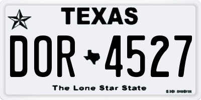 TX license plate DOR4527