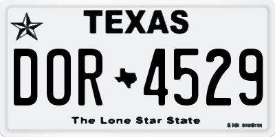 TX license plate DOR4529