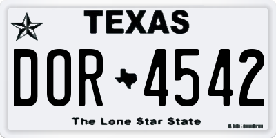TX license plate DOR4542
