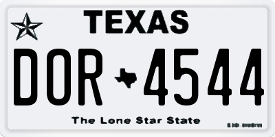 TX license plate DOR4544