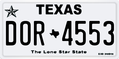 TX license plate DOR4553