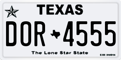 TX license plate DOR4555