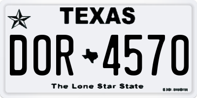 TX license plate DOR4570