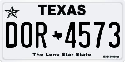 TX license plate DOR4573