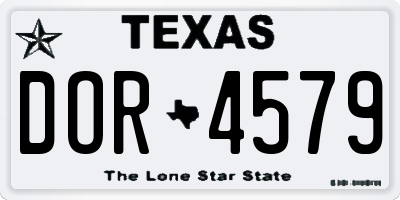 TX license plate DOR4579