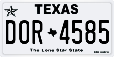 TX license plate DOR4585