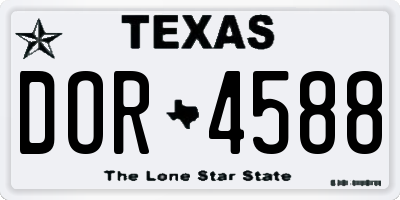 TX license plate DOR4588