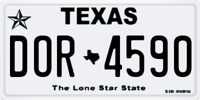 TX license plate DOR4590