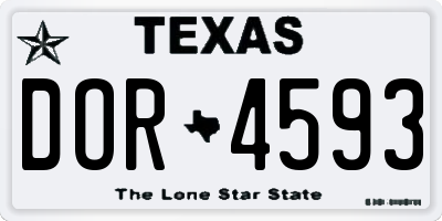 TX license plate DOR4593