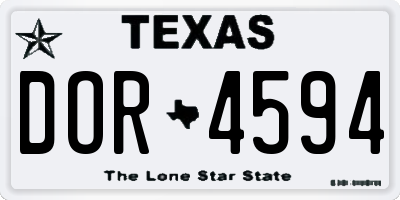 TX license plate DOR4594