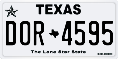 TX license plate DOR4595