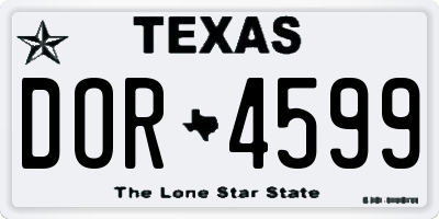 TX license plate DOR4599