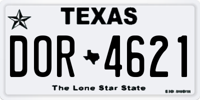 TX license plate DOR4621