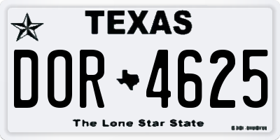 TX license plate DOR4625