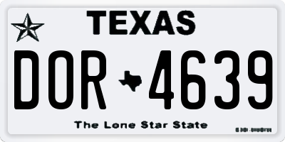 TX license plate DOR4639